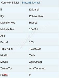 Arsa-Tarla