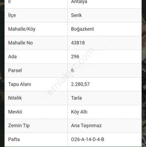 Arsa-Tarla