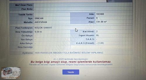 Arsa-Sanayi İmarlı
