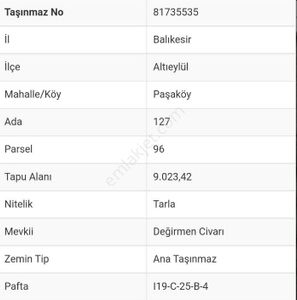 Arsa-Tarla