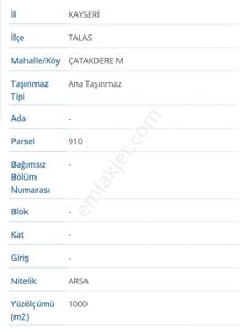 Arsa-Konut İmarlı