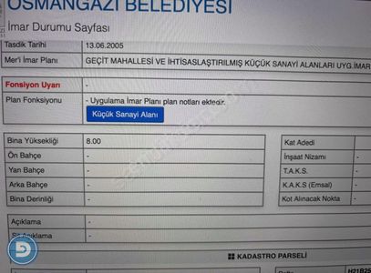 Arsa-Sanayi İmarlı