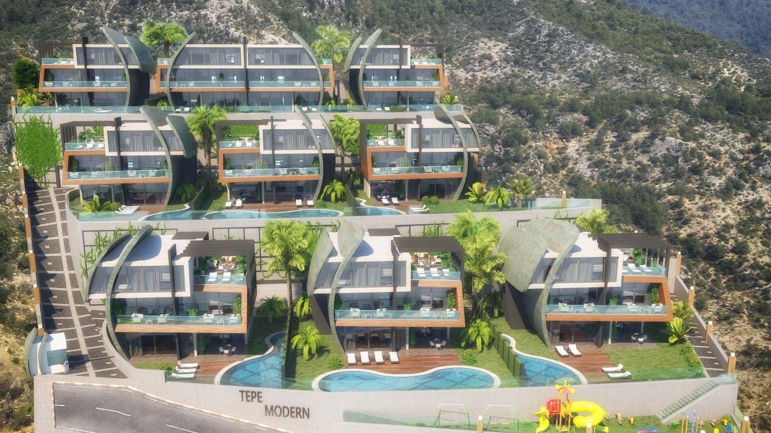 Konut Projesi Tepe Modern Villaları, Alanya, Antalya