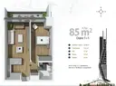 1+1 Konut Planı