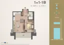 1+1 Konut Planı