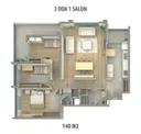 3+1 Konut Planı