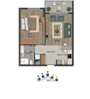 1+1 Konut Planı