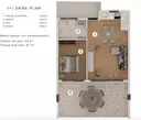 1+1 Konut Planı