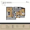 2+1 Konut Planı