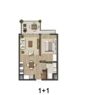 1+1 Konut Planı