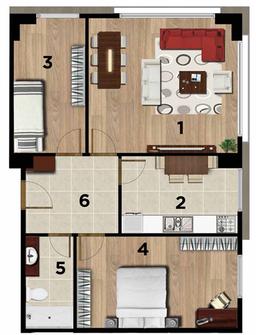 2+1 Konut Planı
