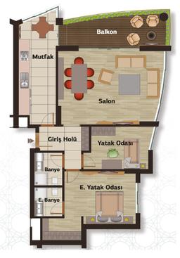 2+1 Konut Planı