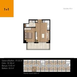 1+1 Konut Planı
