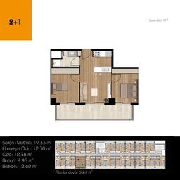2+1 Konut Planı