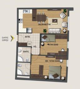 2+1 Konut Planı