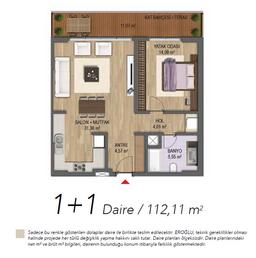 1+1 Konut Planı