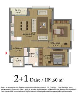 2+1 Konut Planı