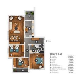 3+1 Konut Planı