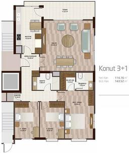 3+1 Konut Planı