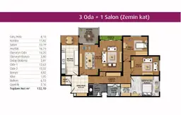 3+1 Konut Planı