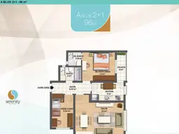 2+1 Konut Planı