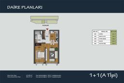 1+1 Konut Planı