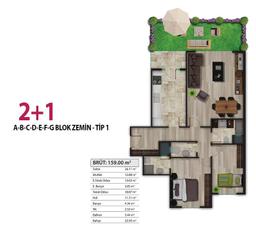2+1 Konut Planı
