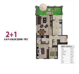 2+1 Konut Planı
