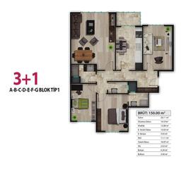 3+1 Konut Planı