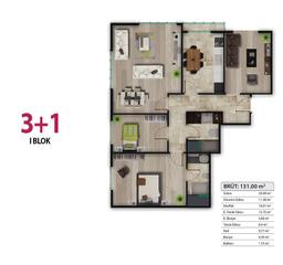 3+1 Konut Planı