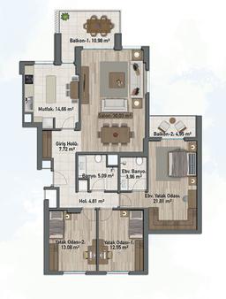 3+1 Konut Planı