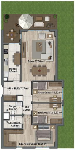 3+1 Konut Planı