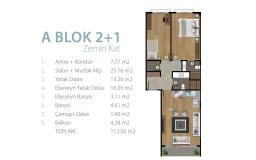 2+1 Konut Planı