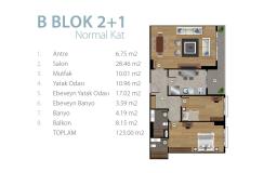 2+1 Konut Planı