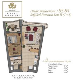 1+1 Konut Planı