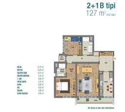 2+1 Konut Planı