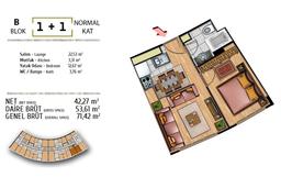 1+1 Konut Planı