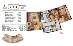 2+1 Konut Planı