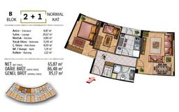 2+1 Konut Planı