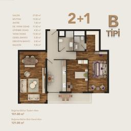2+1 Konut Planı