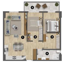 2+1 Konut Planı