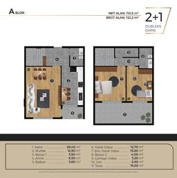 2+1 Konut Planı