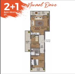 2+1 Konut Planı