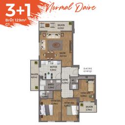 3+1 Konut Planı