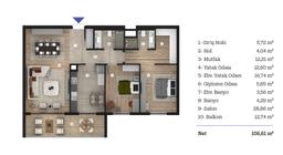 2+1 Konut Planı