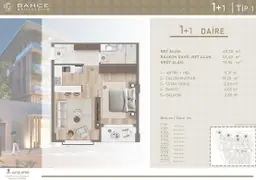 1+1 Konut Planı