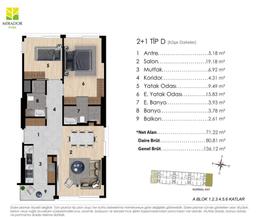 2+1 Konut Planı