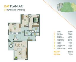 3+1 Konut Planı
