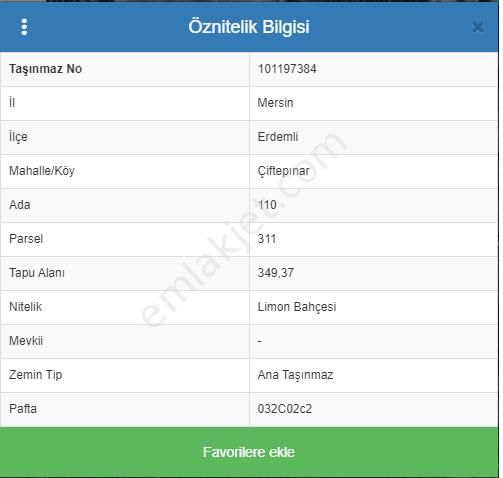 Erdemli Çiftepınar Satılık Bağ & Bahçe Thor Gayrimenkul'den Satılık Elvanlı'da 14.500m2 Limon Bahçesi