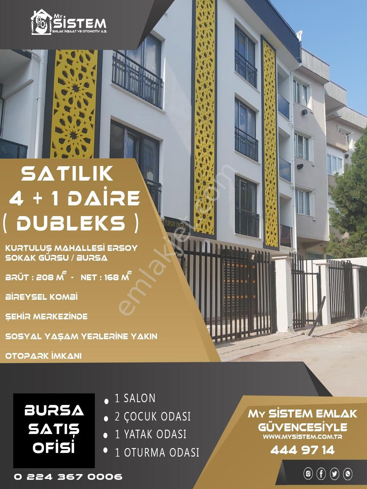 Emlakcidan Bursa Gursu Kurtulus Mahallesi 4 1 Satilik Daire 625 000 Tl 10165328